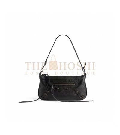 BALENCIAGA LE CITY MINI BAG BLACK LEATHER SILVER HARDWARE 25X14X4CM MASTER QUALITY 